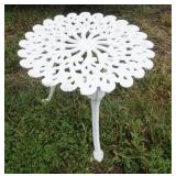 1214	CAST IRON PATIO TABLE, 19 IN HIGH X 21 1/2 IN DIAMETER