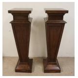 1228	PAIR OF ETHAN ALLEN PEDESTALS, 48 IN HIGH, TOPS ARE 13 1/2 IN SQUARE