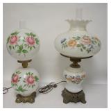 1238	2 HAND PAINTED ELECTRIC GWTW LAMPS, TALLEST IS 28 1/2 IN