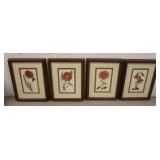 1240	SET OF 4 FLORAL PRINTS, PROFESSIONALL FRAMED & TRIPLE MATTED, 25 IN X 20 IN INCLUDING FRAMES