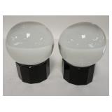 1260	PAIR OF ATLANTIS CRYSTAL BALLS W/STANDS, APPROXIMATELY 4 1/4 IN DIAMETER