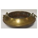 1262	BRASS & HAMMERED COPPER PAN, 18 1/2 IN DIAMETER