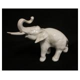 1279	ROYAL DUX WHITE PORCELAIN ELEPHANT W/RAISED TRUNK, 6 1/2 IN HIGH