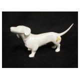 1282	ROYAL DUX WHITE PORCELAIN DACHUND, 7 IN X 3 1/2 IN