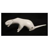 1283	ROYAL DUX WHITE PORCELAIN PANTHER, 15 IN X 4 1/2 IN