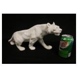 1284	ROYAL DUX WHITE PORCELAIN LARGE PANTHER, 17 IN X 8 IN