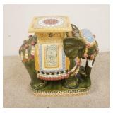 1310	CERAMIC ELEPHANT GARDEN SEAT, 21.5 IN HIGH X 8 3/4 IN LONG