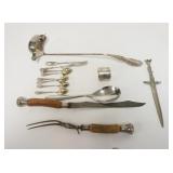 1320	LOT OF FLATWARE INCLUDING LARGE LADLE & LETTER OPENER DATED 1945 W/NUDE WOMAN HANDLE