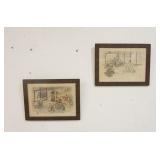 1329	2 JAPANESE WOODBLOCK PRINTS, SIGNED IN MATCHING FRAMES, 14 IN X 10 3/4 IN