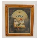 1330	ANTIQUE ODD FELLOWS PRINT IN NICE FRAME W/BUTTERFLY JOINTS, *OUR MOTTO* G.H. BUEK & CO NY, 1883