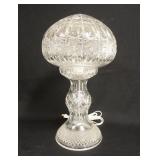 1331	CUT CRYSTAL LAMP W/MUSHROOM SHADE, 17 1/2 IN HIGH