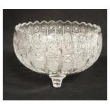 1335	LARGE CUT CRYSTAL BOWL W/ APPLIED FEET 6 1/4 IN H, 10 IN TOP DIAMETER