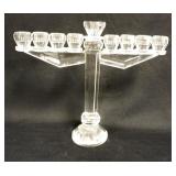 1338	CUT CRYSTAL MENORAH 11 3/4 IN H 13 1/2 IN W