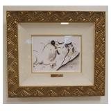 1344	NASSER ORISSI LIMITED EDITION PRINT NO. 34 OF 375 IN A NICE GILT FRAME W/ GEOMETRIC PATTERNS. 1