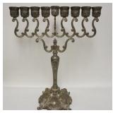 1345	LARGE METAL MENORAH, 22 IN H, 19 IN W