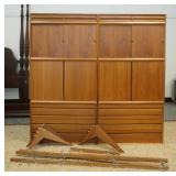 1353	MID CENTURY MODERN WALL UNIT W/ EIGHT CABINETS, HAS DRAWERS, DOORS, & SLIDING DOORS