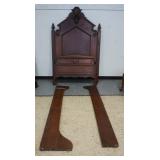 1360	CARVED HIGH BACK VICTORIAN BED, 49 IN W 73 IN H 