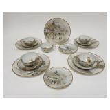 1010	GROUP OF HAND PAINTED 19 CENTURY KUTANI, FAMOUS JAPANESE REVENGE SCENES BY ROYAL RETAINERS, 8 1