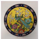 1020	LARGE GOLD IMARI PEACOCK HAND PAINTED CHARGER, 18 1/2 IN