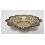 1027	STERLING SILVER BOWL W/RETICULATED EDGE, 16.37 TOZ