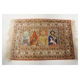 1037	SMALL ASIAN SILK RUG, 15 1/2 IN X 24 IN