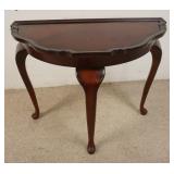 1074	DEMILUNE TABLE, 34 IN WIDE X 17 IN DEEP X 28 IN HIGH