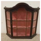 1078	HANGING CABINET, HAS FABRIC ON THE BACK & SHELVES, 27 IN WIDE X 25 1/2 IN HIGH X 6 IN DEEP