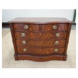 1081	BROYHILL 5 DRAWER CHEST, ANNIVERSARY COLLECTION, SERPENTINE FRONT, 54 1/4 IN WIDE X 33 1/2 IN H