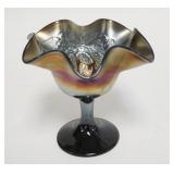 1092	FENTON PEACOCK & URN RED CARNIVAL COMPOTE, MUCH MORE RED TO THE EYE THAN TO THE CAMERA, LIGHT A