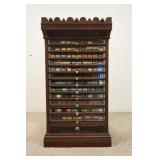 1111	EXCEPTIONAL *BELDINGS SIEK* VICTORIAN SPOOL CABINET, HAS MIRRORED SIDES (NEEDS TO BE RE-SILVERE