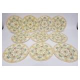 1131	SET OF 10 ROYAL WORCESTER SERVICE PLATES, HAND PAINTED COLORFUL DECORATION W/FRUIT, FLOWERS & S