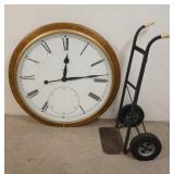 1170	HOWARD MILLER LARGE OAK WALL CLOCK, SECOND HAND MISSING, 42 IN DIAMETER