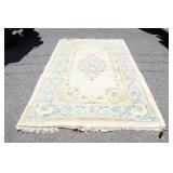 1171	ORIENTAL AREA RUG, BEIGE GROUND, MEDALLION CENTER, 6 FT X 9 FT