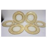 1173	SET OF 6 EDGERTON SERVICE PLATES FOR OVINGTONS, ELABORATE GOLD DECORATION, JAPAN, 11 1/4 IN