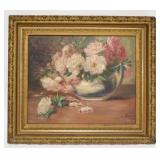 1178	A PAYNE OIL ON BOARD, FLORAL STILL LIFE DATED 1910, IN ORIGINAL GILT FRAME, 18 1/2 IN X 16 1/4 