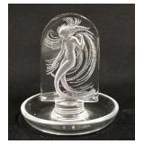 1184	LALIQUE SMALL TRAY W/NUDE WOMAN, SCRIPT SIGNED, 4 1/4 IN HIGH