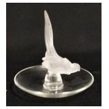 1186	LALIQUE TRAY W/FROSTED PHEASANT, ACID STAMPED CRISTAL LALIQUE FRANCE, 4 IN HIGH