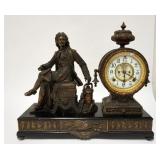 1198	ANSONIA FIGURAL CLOCK *DENIS PAPIN VAPEUR*, NO PENDULUM, HAS DECORATION AROUND THE BASE OF RELI