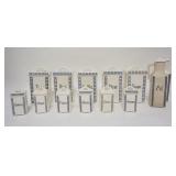 1203	13 PIECE GERMAN CANNISTER SET, ONE LARGE CANISTER HAS A REPAIRED LID, OIL CRUET HAS STAINING