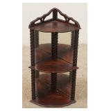1215	SMALL HANGING CORNER SHELF W/MIRROR BACK & TWIST COLUMNS, 21 IN HIGH X 11 IN WIDE