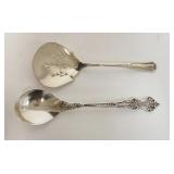 1220	2 SILVER SERVING SPOONS, GERMAN 800 SILVER W/HALLMARKS 8 1/5 IN & ALVIN STERLING SILVER SPOON 7