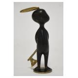 1223	WIENER WERKSTATTE MINIATURE VIENNA BRONZE, BOY W/AXE, SIGNED WW & MADE IN AUSTRIA