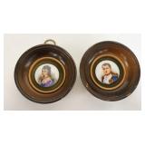 1235	MINIATURE PORCELAINS OF NAPOLEON & JOSEPHINE IN WOODEN FRAMES, 4 1/8 IN DIAMETER