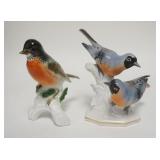 1241	2 PORCELAIN BIRDS, GERMAN & GEROLD BAVARIA, TALLEST IS 5 3/4 IN