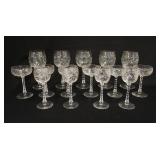 1250	15 PIECE NICELY CUT STEMWARE, 3 SIZES, TALLEST IS 7 1/2 IN HIGH