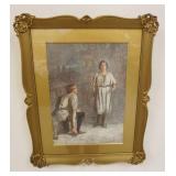 1255	SIGNED PRINT JOAN OF ARC IN NICE GILT FRAME, 17 3/4 IN X 22 IN INCLUDING FRAME