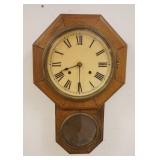 1265	ANTIQUE WALL CLOCK, NO PENDULUM, 22 1/4 IN HIGH X 14 1/4 IN WIDE