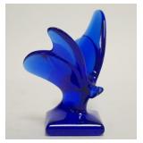 1279	SIGNED BACCARAT COBALT BLUE BUTTERFLY, 3 1/4 IN HIGH