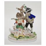 1289	PORCELAIN FIGURE GROUP, MAN & WOMAN, HAS MAKERS MARK, 6 1/2 IN HIGH