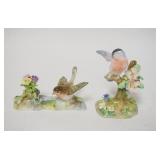 1310	2 JT JONES CROWN STAFFORDSHIRE BIRDS, SOME NICKS ON THE FLOWERS